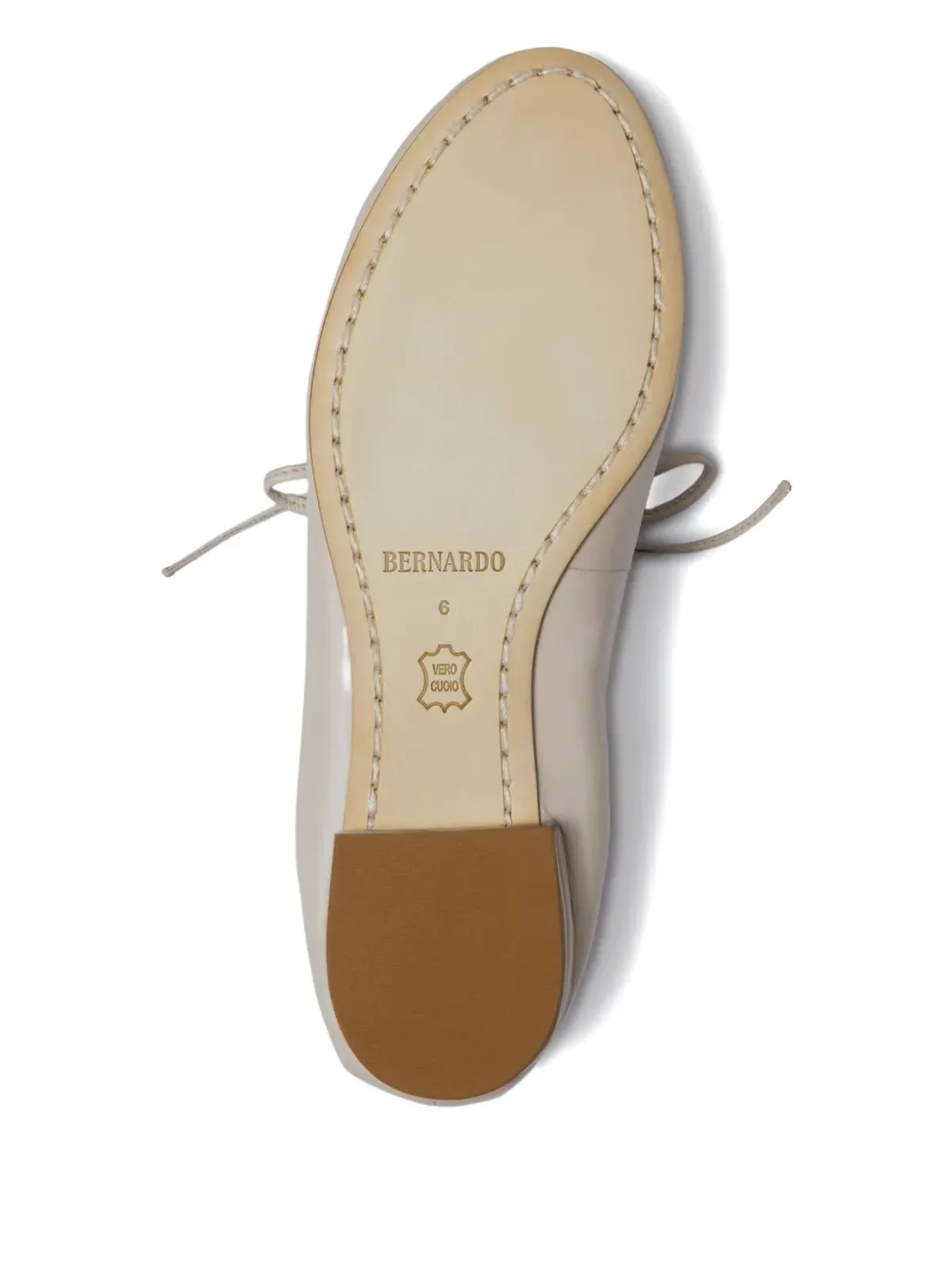 Bernardo 1946 タイ留めエラスティック バレエフラット - White - 画像4