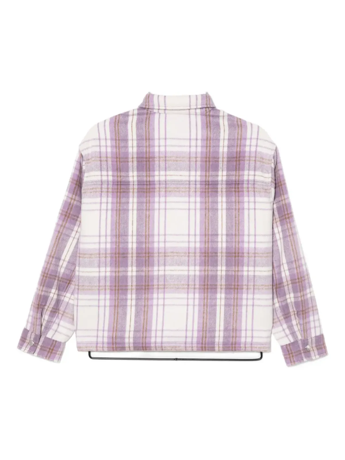 CHOCOOLATE logo-embroidered checked shirt - Purple - 画像2