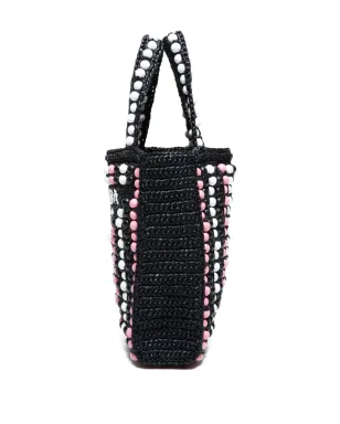 Prada Pre-Owned 2000s raffia tote bag - Black - サムネイル4
