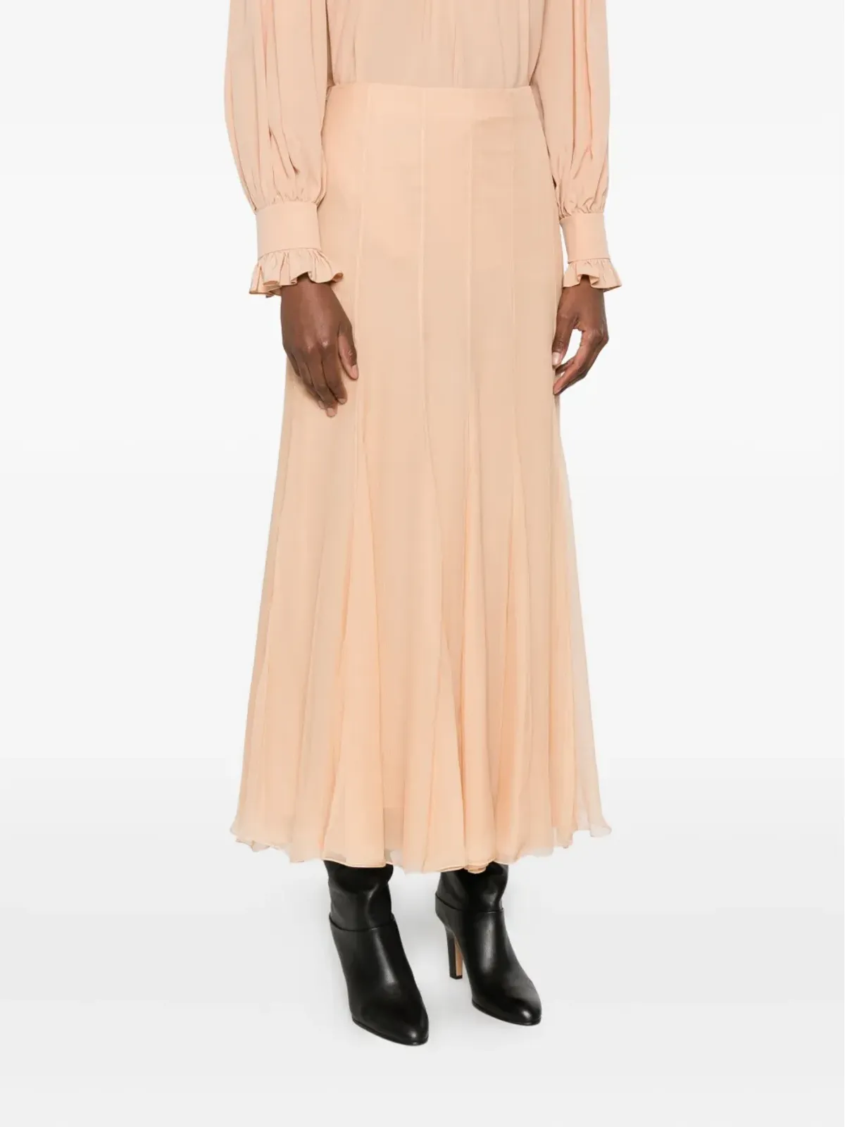 Chloé プリーツシルクスカート - 画像3