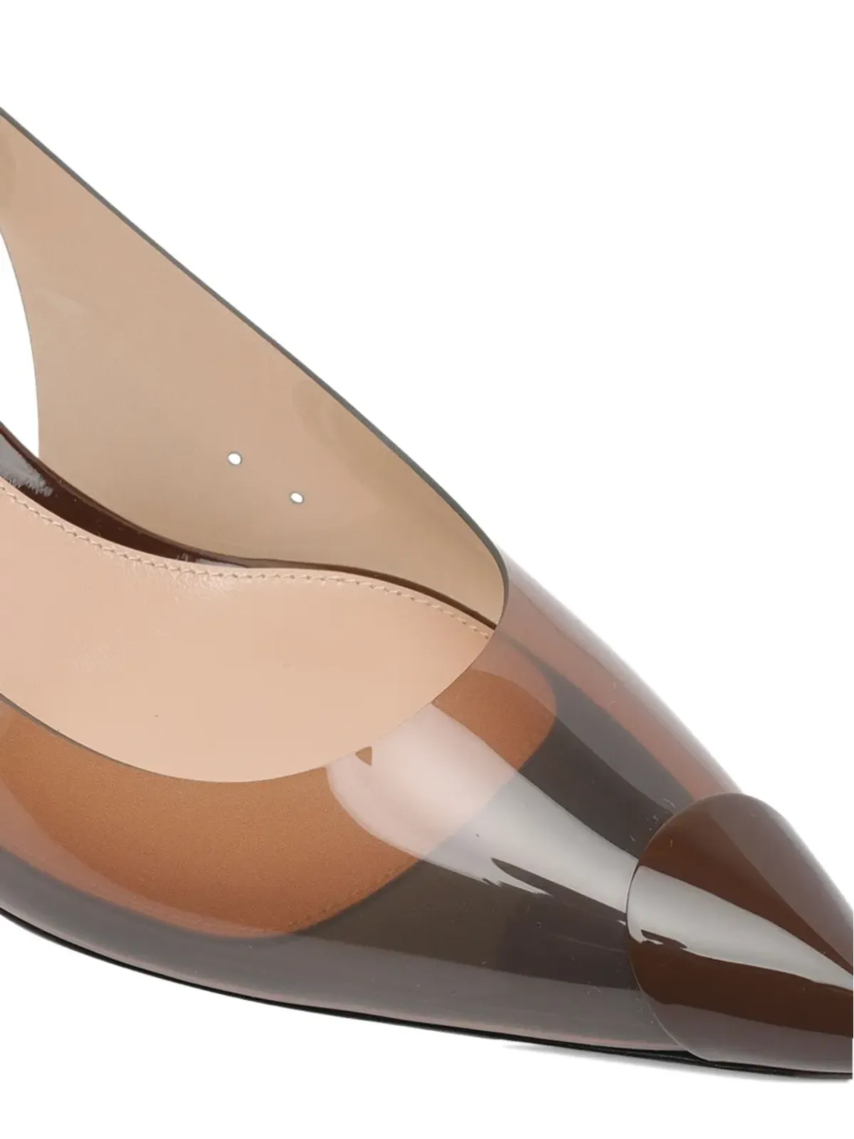 Gianvito Rossi スリングバック透明トゥパンプス ブラウン - 画像3