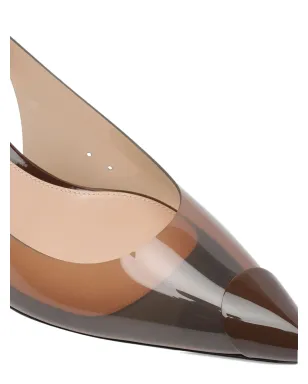 Gianvito Rossi スリングバック透明トゥパンプス ブラウン - サムネイル3