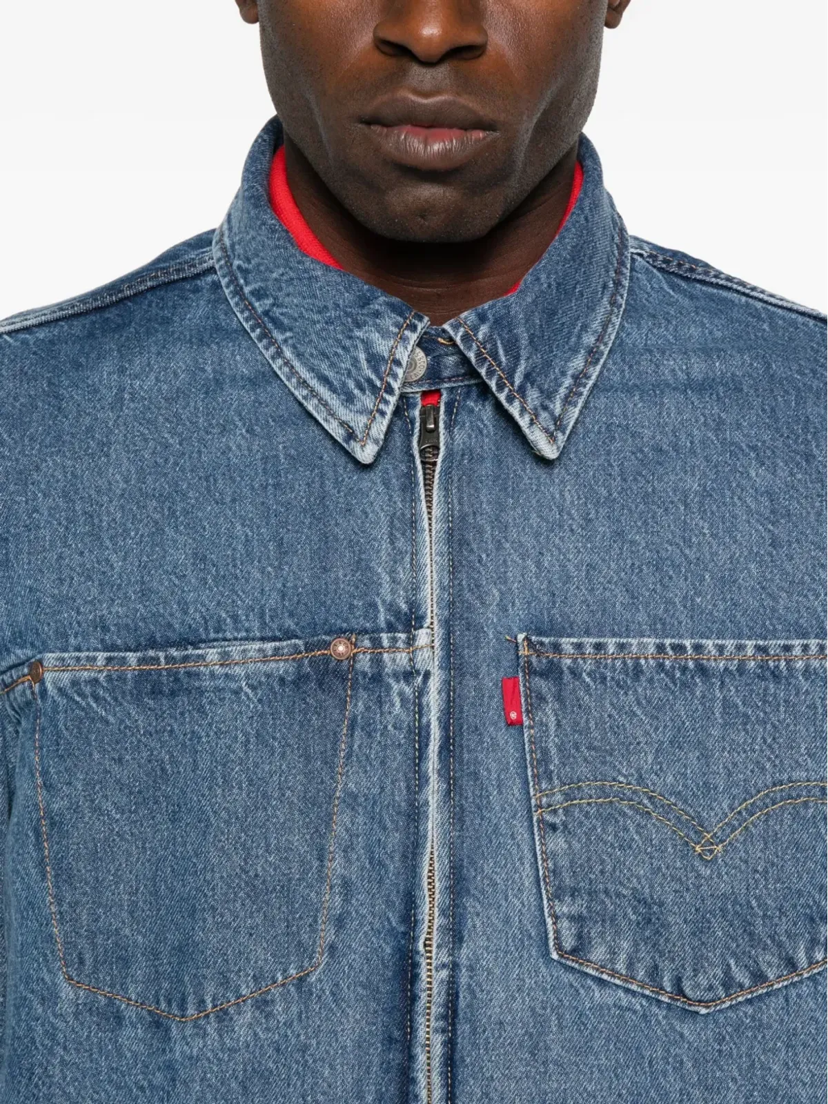 Levi's デニムジャケット ジップフロント ブルー - 画像5