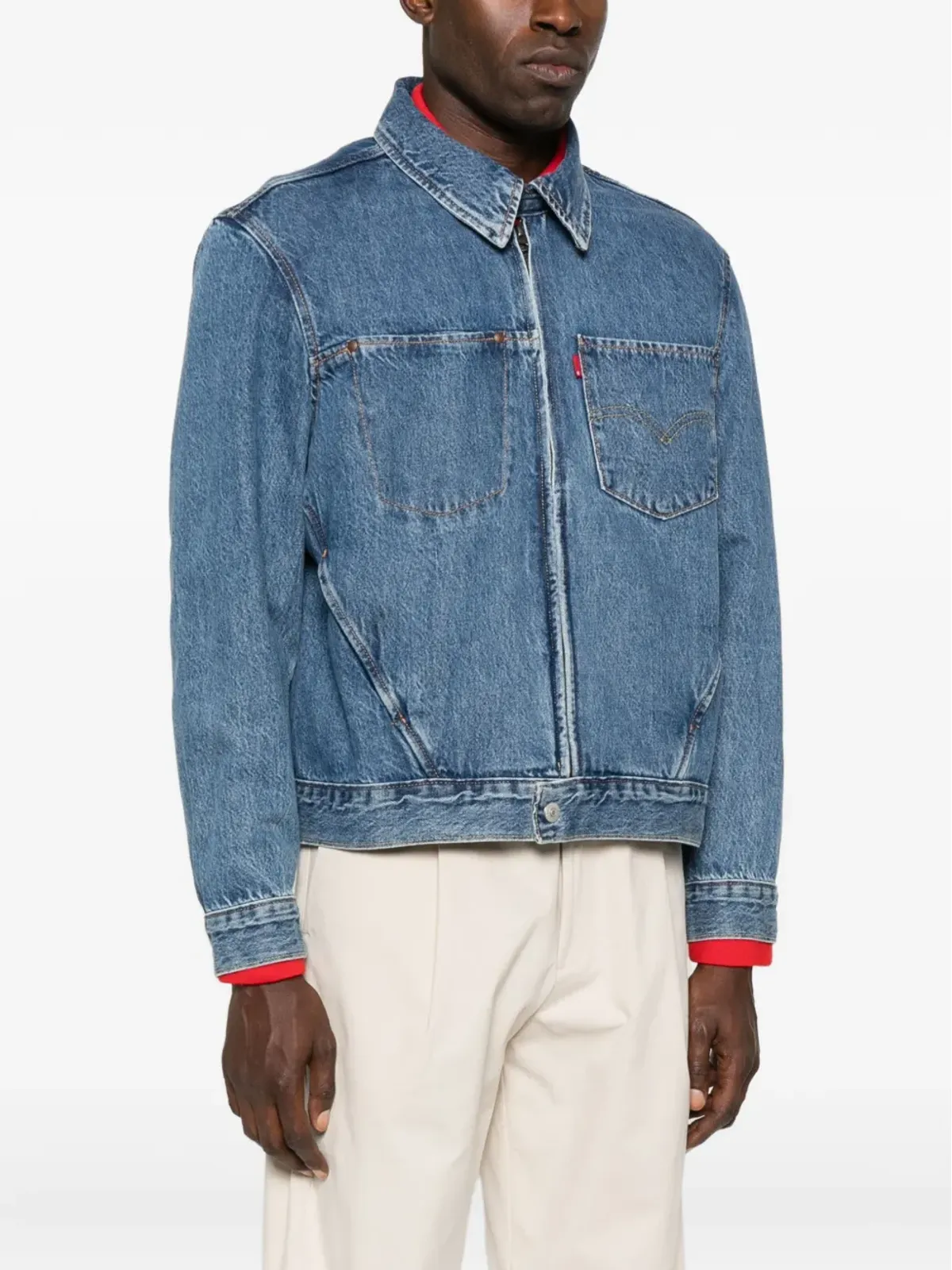 Levi's デニムジャケット ジップフロント ブルー - 画像3