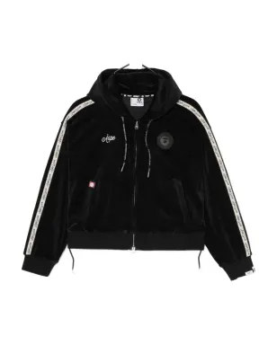 A BATHING APE® ロゴベルベットフーディ ブラック - サムネイル1