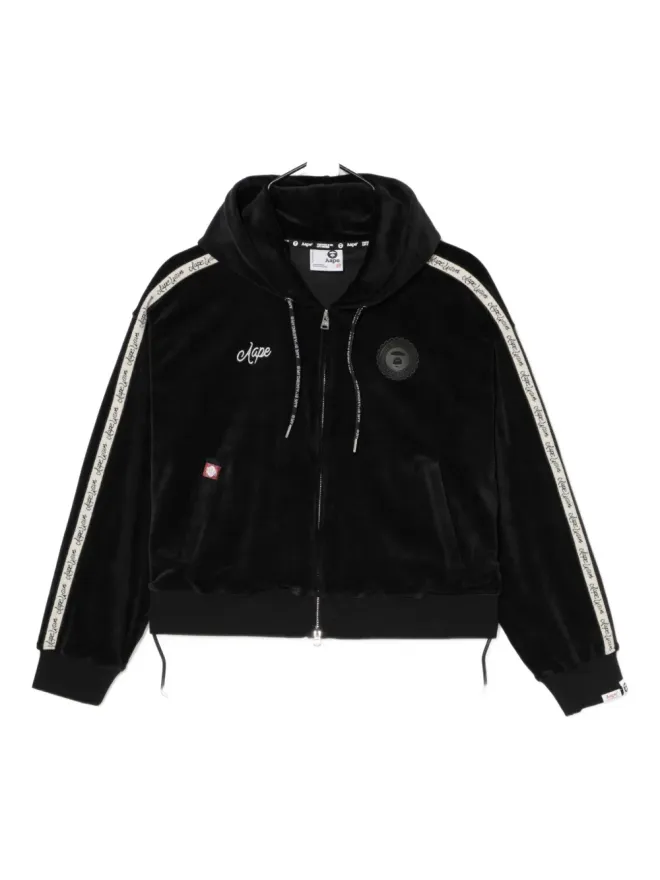 A BATHING APE® A BATHING APE® ロゴベルベットフーディ ブラックの商品画像
