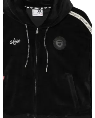 A BATHING APE® ロゴベルベットフーディ ブラック - サムネイル3