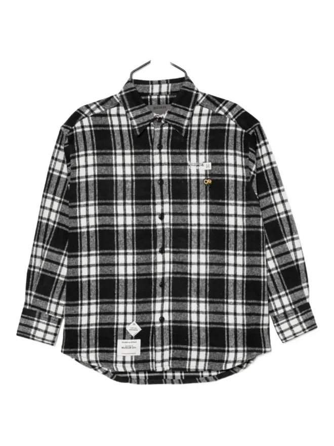 Musium Div. Musium Div. パッチワークチェックシャツ - ブラックの商品画像