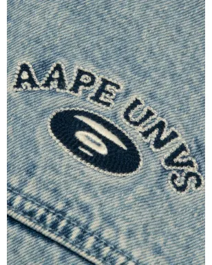 A BATHING APE® フード付きデニムジャケット ブルー - サムネイル5