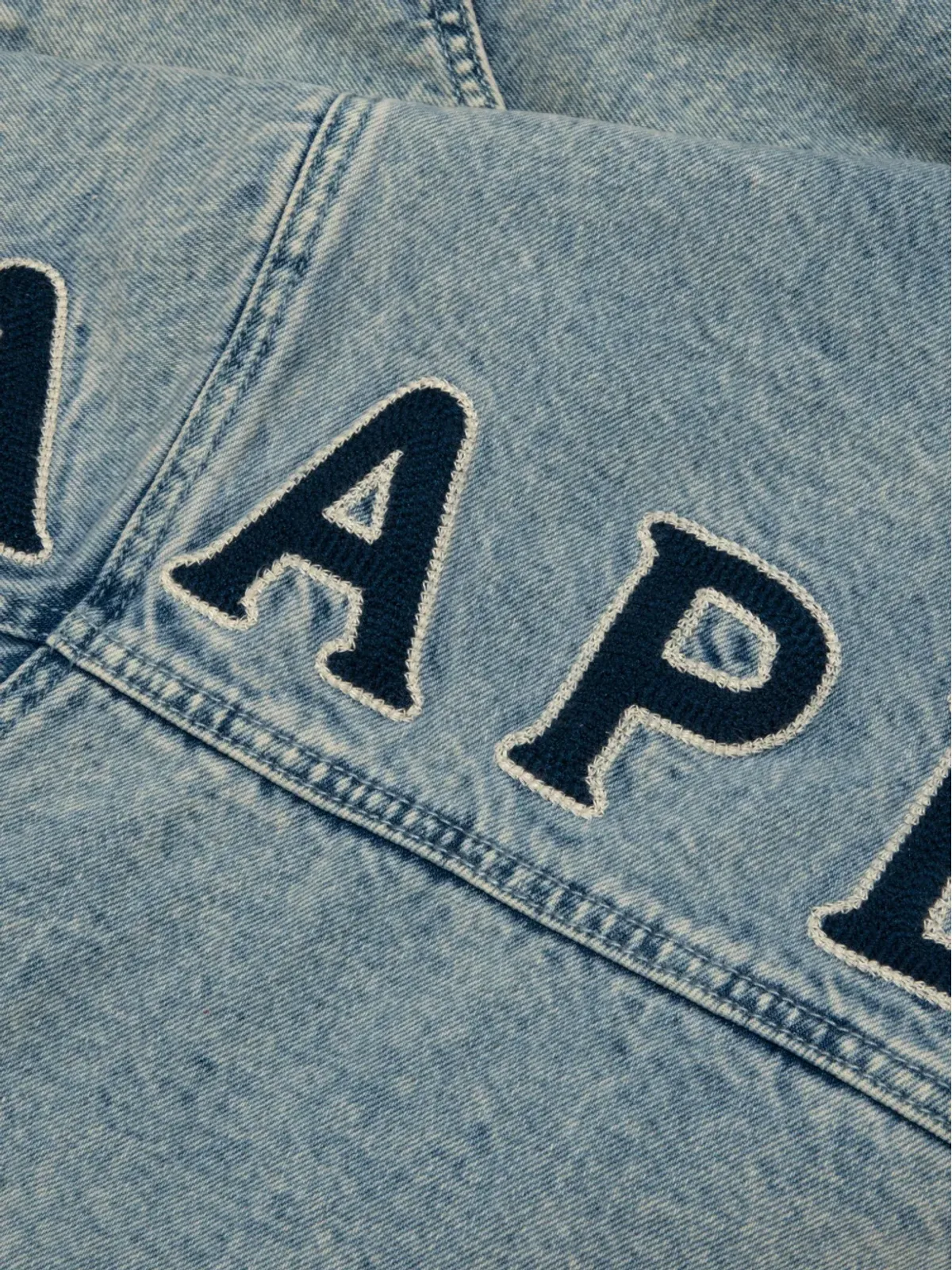 A BATHING APE® フード付きデニムジャケット ブルー - 画像3
