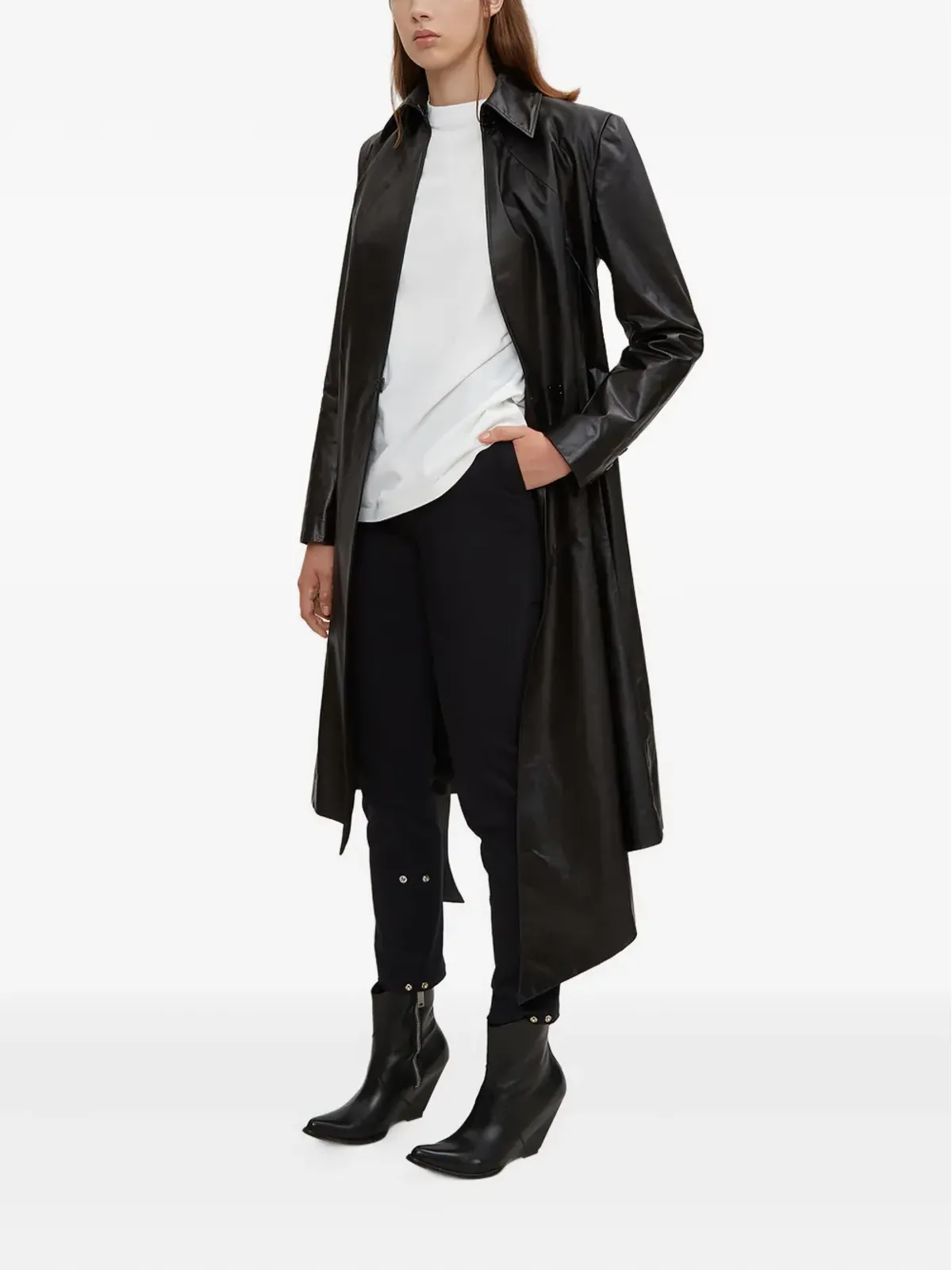 Olivier Theyskens リブネックTシャツ - 画像2