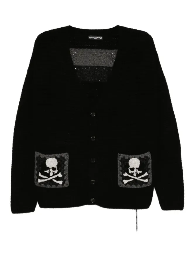 MASTERMIND WORLD Mastermind World ハンドニットカーディガン ブラックの商品画像