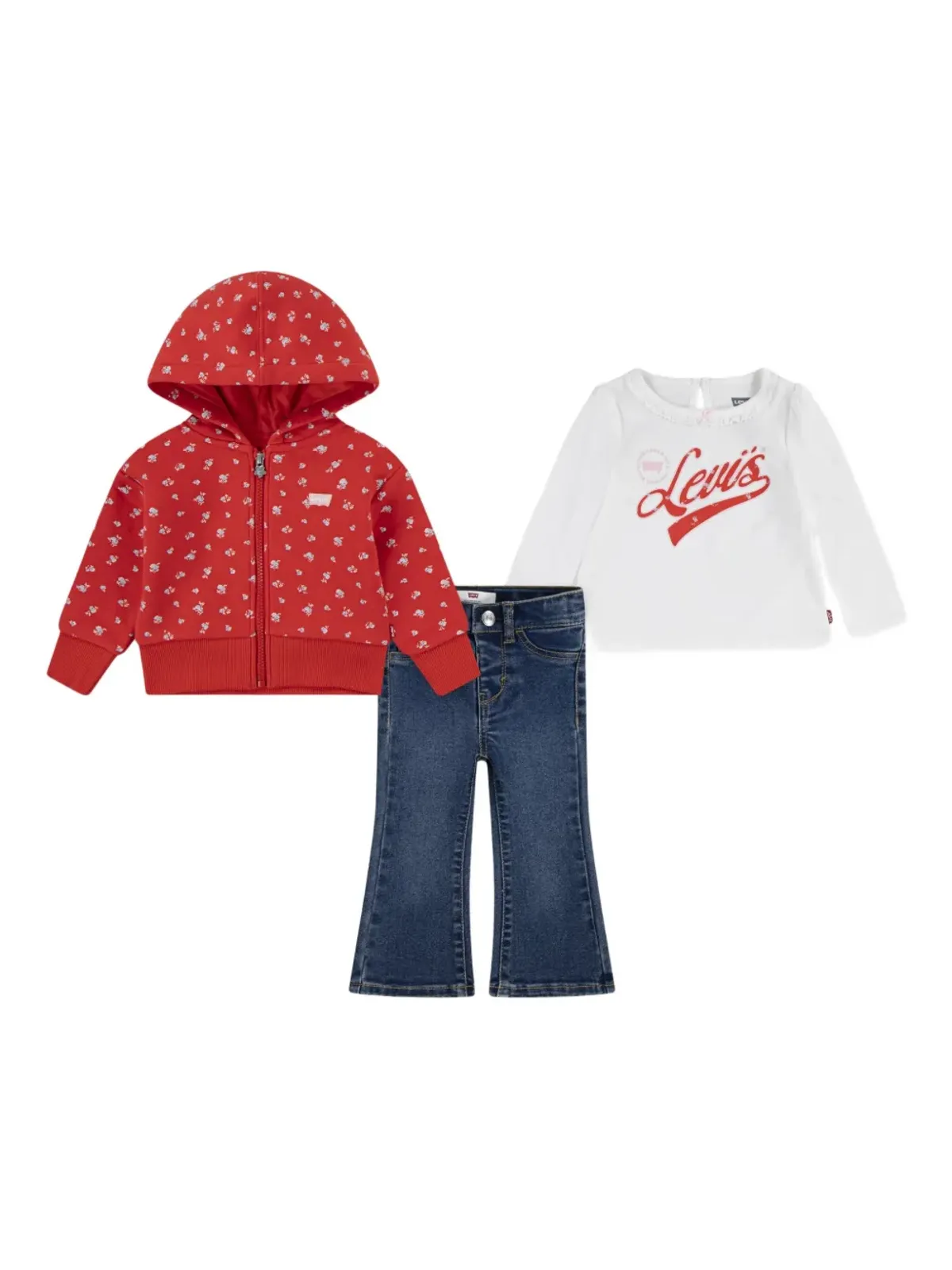 Levi's Kids ロゴディテール ボタン付きトラウザーズセット - 画像1