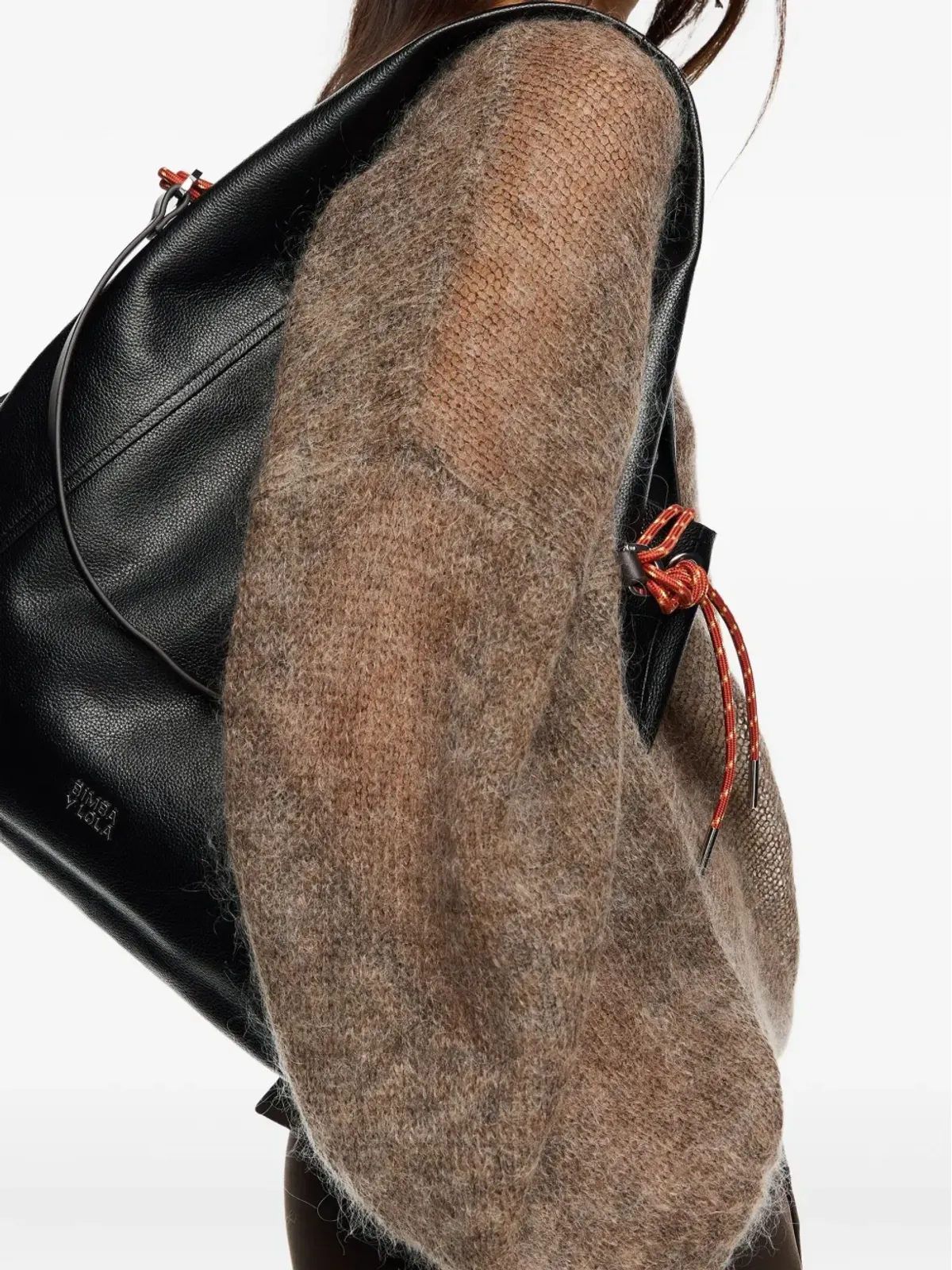 Bimba y Lola ペーパー レザー ドローストリング ショルダーバッグ - 画像2