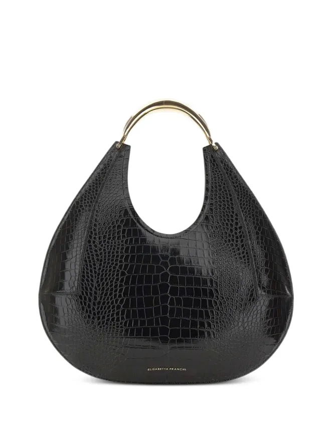 Elisabetta Franchi Elisabetta Franchi クロコダイル型押し ジュエルハンドル トートバッグの商品画像