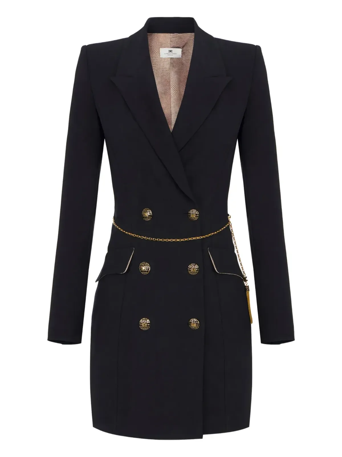 Elisabetta Franchi チェーン装飾 ダブルブレストドレス - 画像1