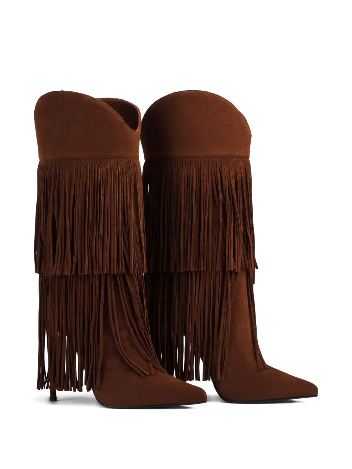Le Silla 120mm Andy fringe boots - Brown - 画像2