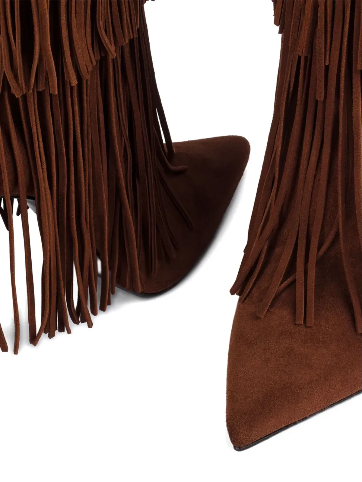 Le Silla 120mm Andy fringe boots - Brown - 画像4