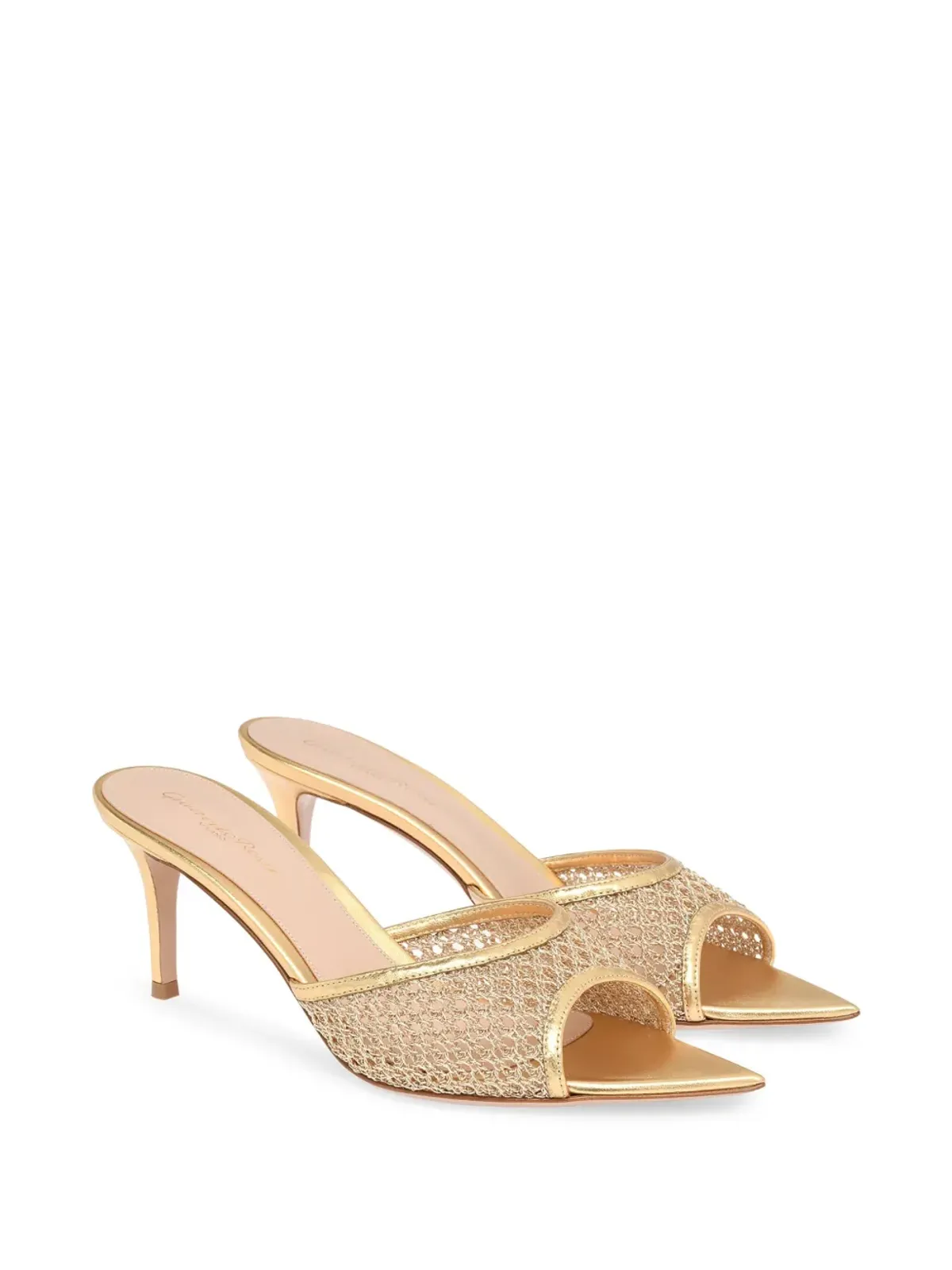 Gianvito Rossi Siena ポインテッドトゥ サンダル ゴールド - 画像2