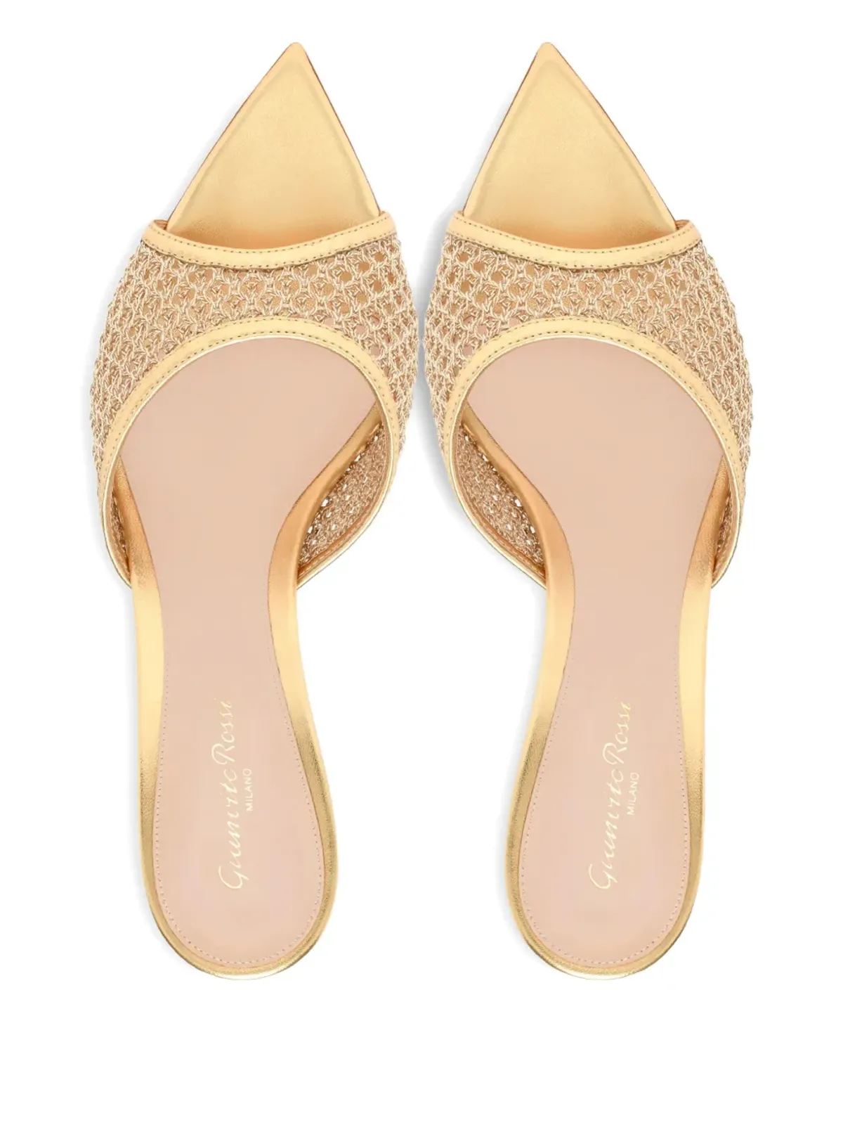 Gianvito Rossi Siena ポインテッドトゥ サンダル ゴールド - 画像4