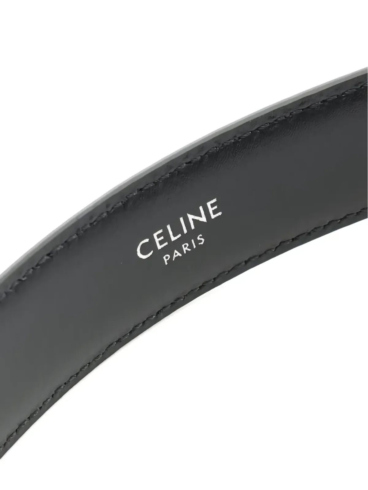 Celine Pre-Owned 20s Triompheバックル レザーベルト ブラック - 画像2