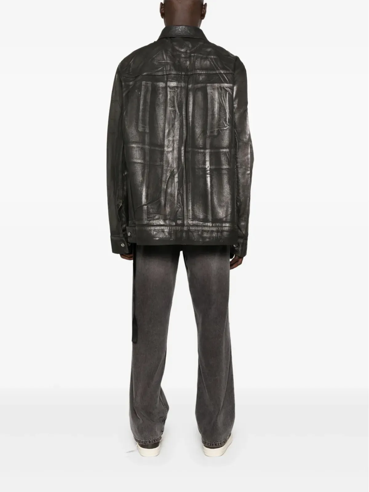 Rick Owens DRKSHDW ジャンボ メタリック風デニムジャケット - ブラック - 画像4