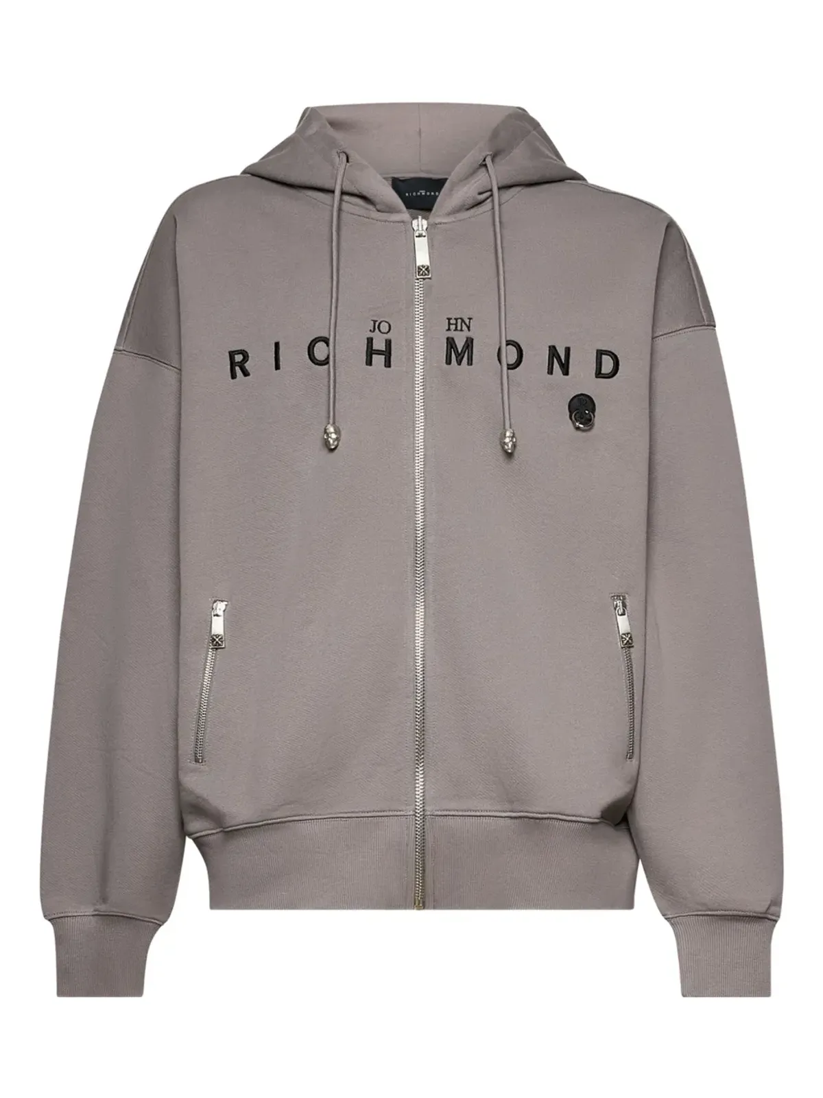 John Richmond ロゴプリント ジップアップパーカー - 画像1