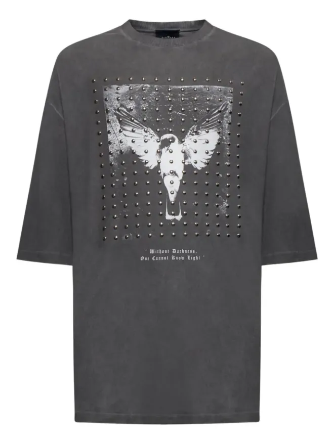 John Richmond John Richmond グラフィックプリント・スタッズ付きTシャツの商品画像