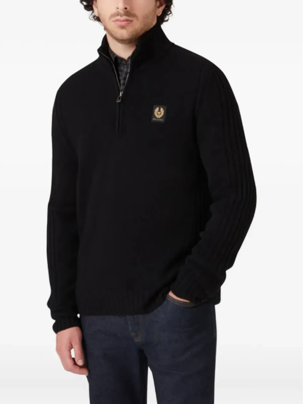 Belstaff リブ編み半ジップセーター - 画像4