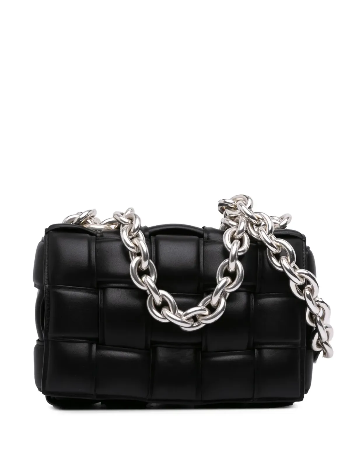 Bottega Veneta ビンテージ ナッパレザーイントレチャート パデッドチェーンキャセッテサッチェル - 画像1