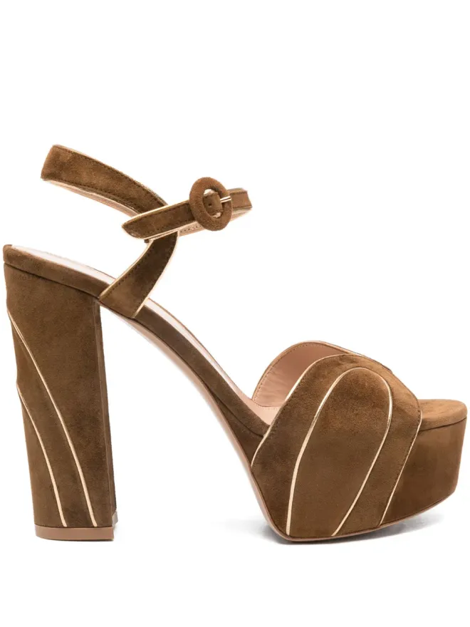 Gianvito Rossi Gianvito Rossi ブラウンのプラットフォームサンダルの商品画像