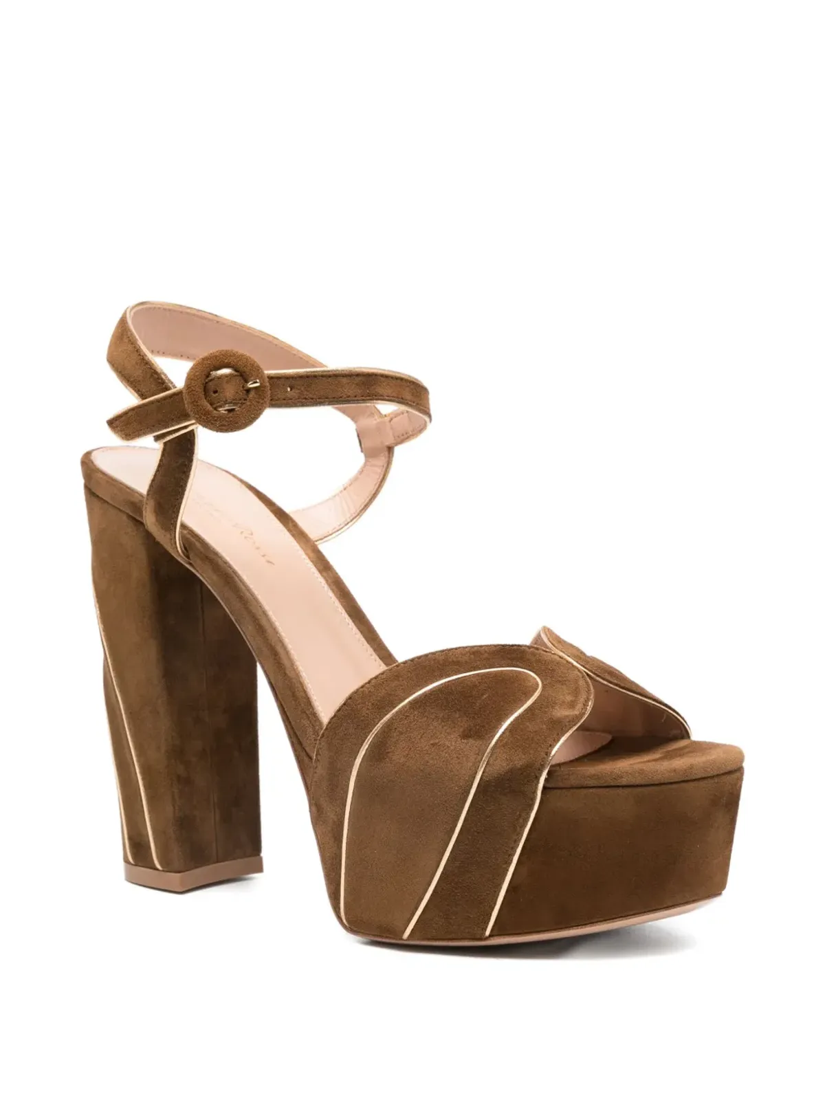Gianvito Rossi ブラウンのプラットフォームサンダル - 画像2