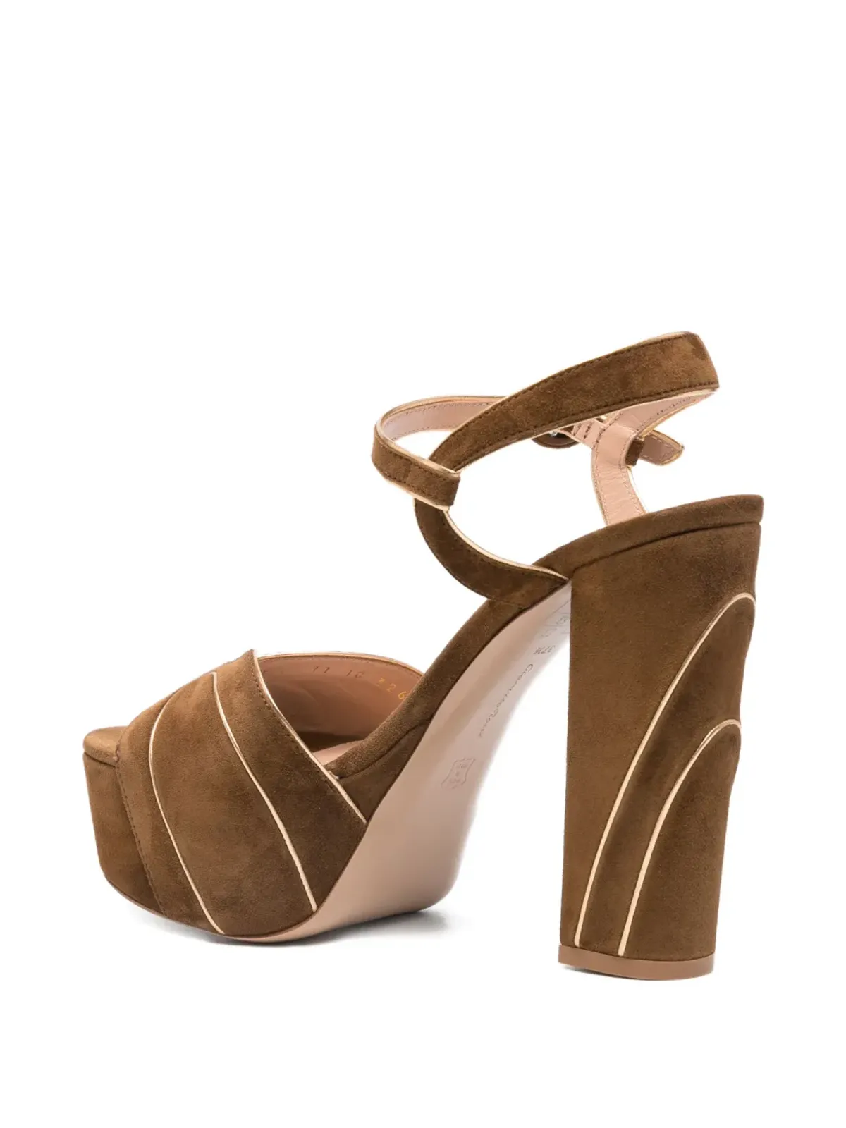 Gianvito Rossi ブラウンのプラットフォームサンダル - 画像3