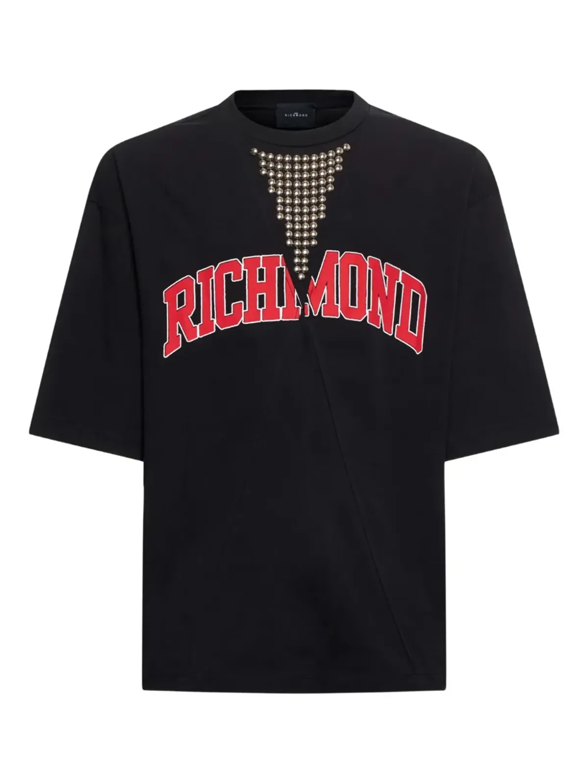 John Richmond 装飾ネックライン グラフィックTシャツ - 画像1