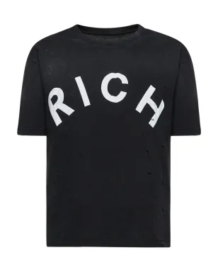 John Richmond ダメージ加工コットンTシャツ - ブラック - サムネイル1