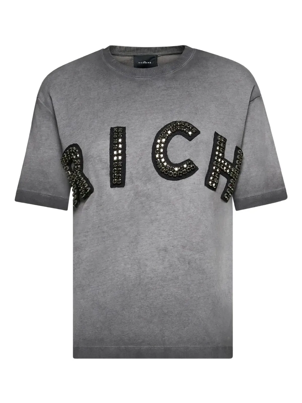 John Richmond embellished logo T-shirt - Grey - 画像1