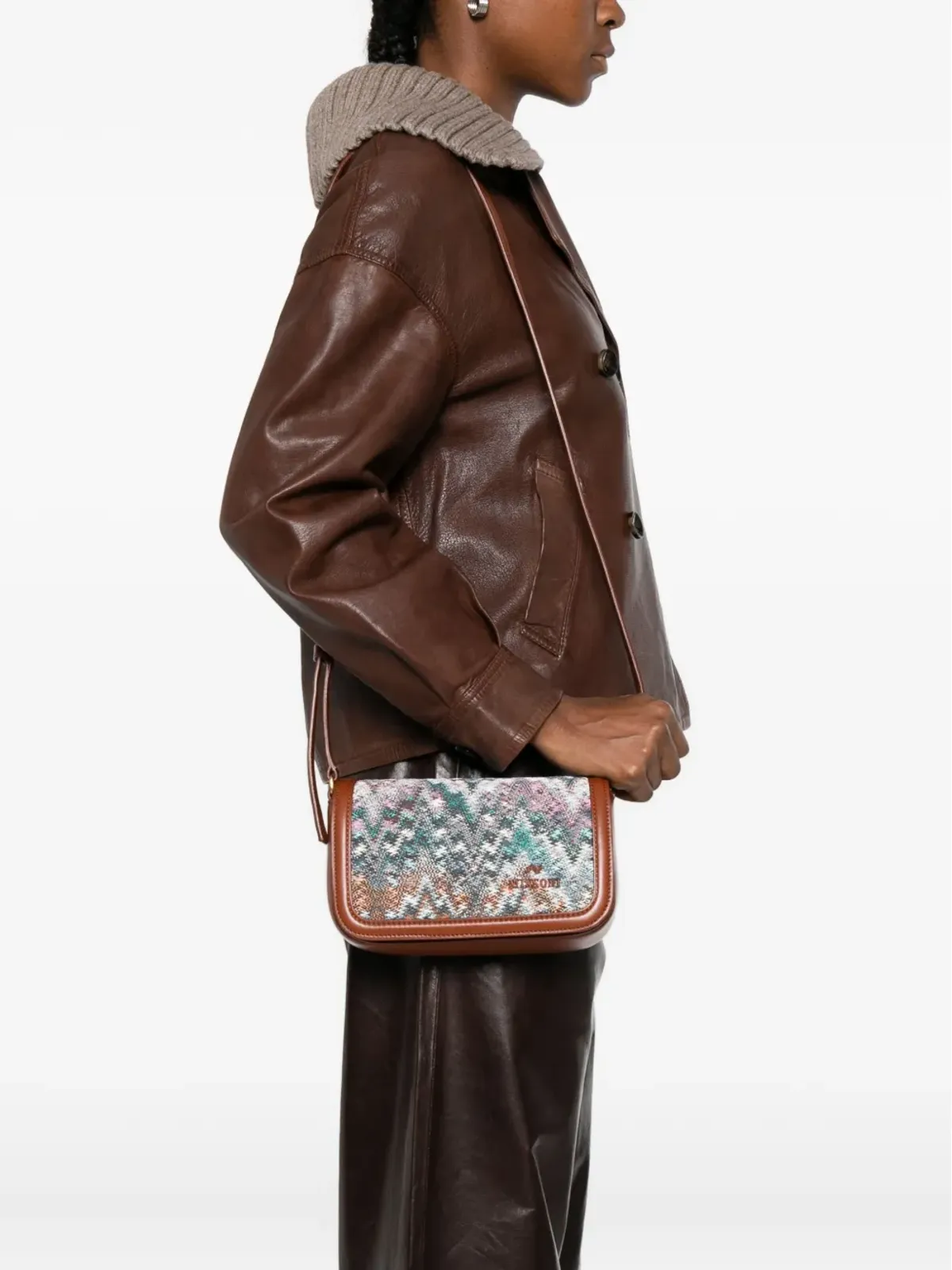 Missoni パターン柄レザー クロスボディバッグ - 画像2