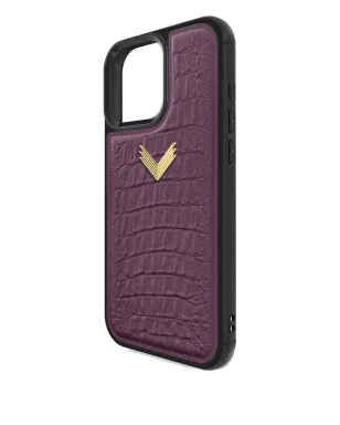 VELANTE アリゲーターテクスチャー iPhone 16 Pro Max 用 ケース - パープル - サムネイル3
