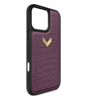 VELANTE アリゲーターテクスチャー iPhone 16 Pro Max 用 ケース - パープル - サムネイル4