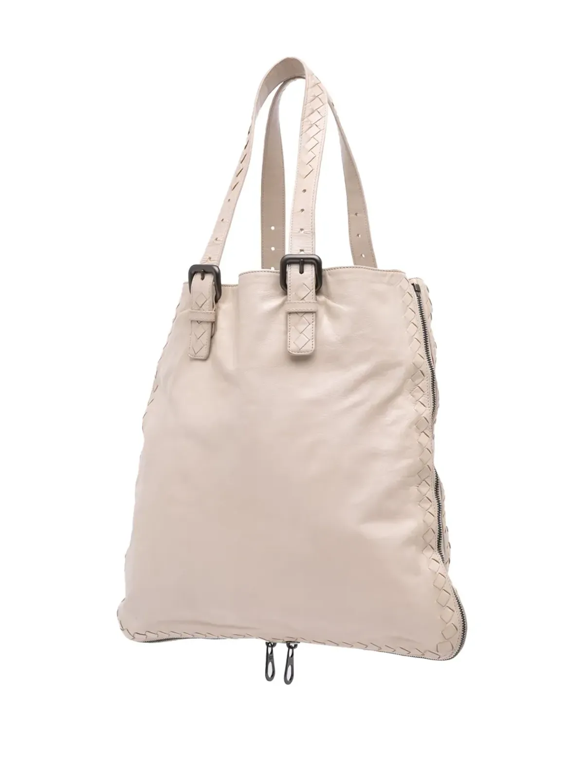 Bottega Veneta ビンテージ レザーイントレチャート サイドジップ トートバッグ - 画像3