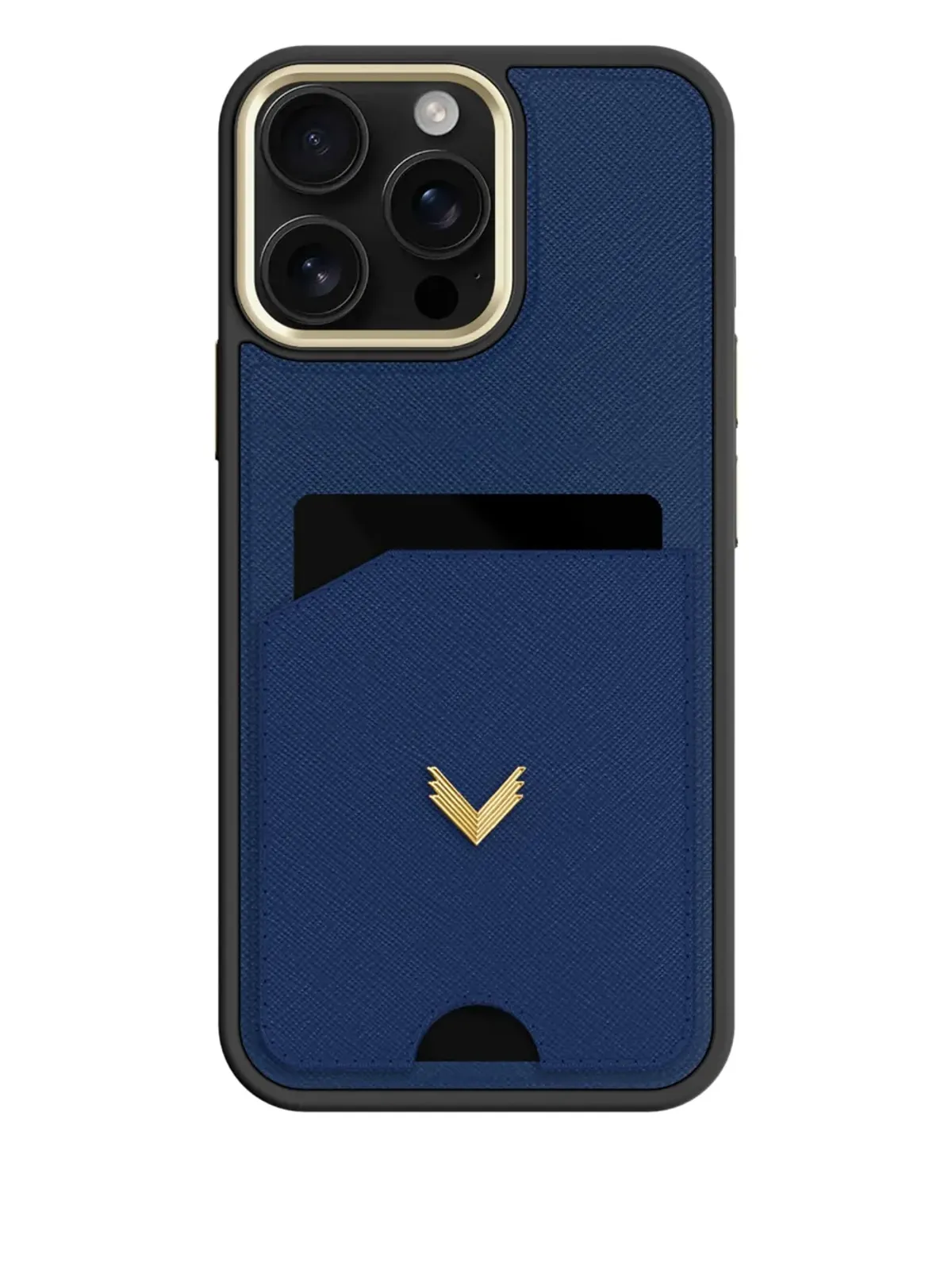 VELANTE サフィアーノレザー カードホルダー iPhone 16 Pro Max ケース - ブルー - 画像1
