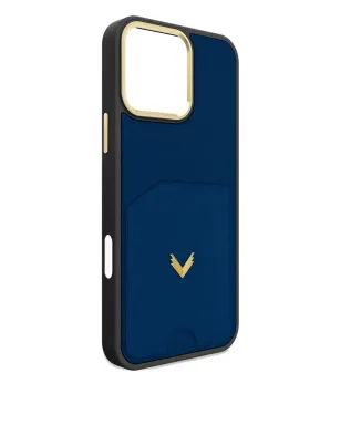 VELANTE サフィアーノレザー カードホルダー iPhone 16 Pro Max ケース - ブルー - サムネイル3