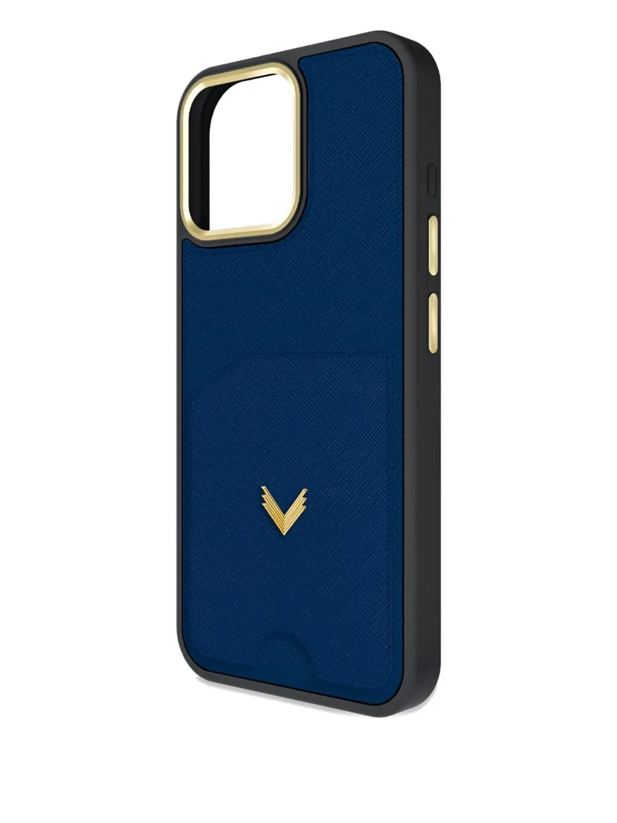 VELANTE サフィアーノレザー カードホルダー iPhone 16 Pro Max ケース - ブルー - 画像4