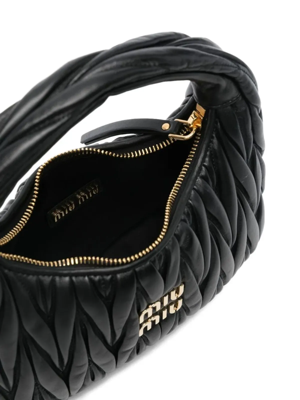 Miu Miu Wander マテラッセレザー トートバッグ - ブラック - 画像4