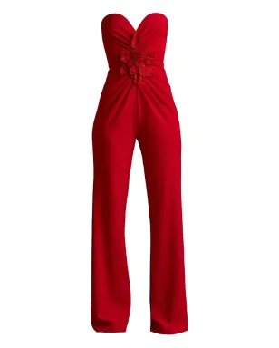 Tadashi Shoji 花モチーフストラップレスジャンプスーツ - サムネイル1