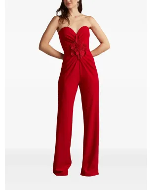 Tadashi Shoji 花モチーフストラップレスジャンプスーツ - サムネイル2