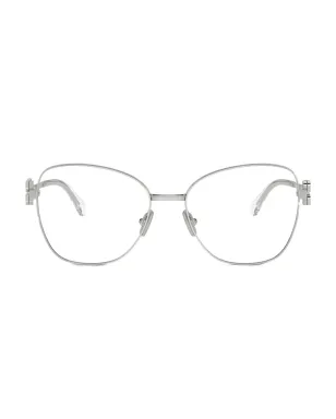 Miu Miu Eyewear cat-eye frame temple-detail glasses - Silver - サムネイル1