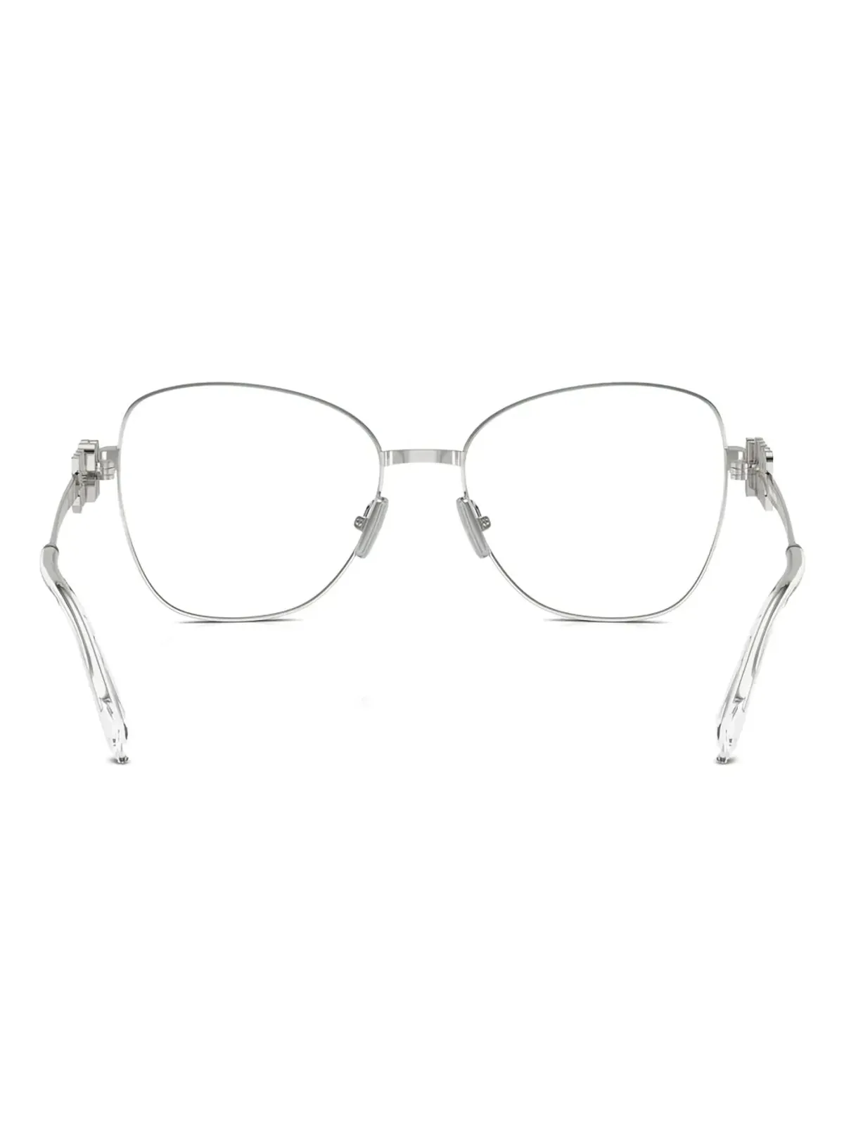 Miu Miu Eyewear cat-eye frame temple-detail glasses - Silver - 画像3