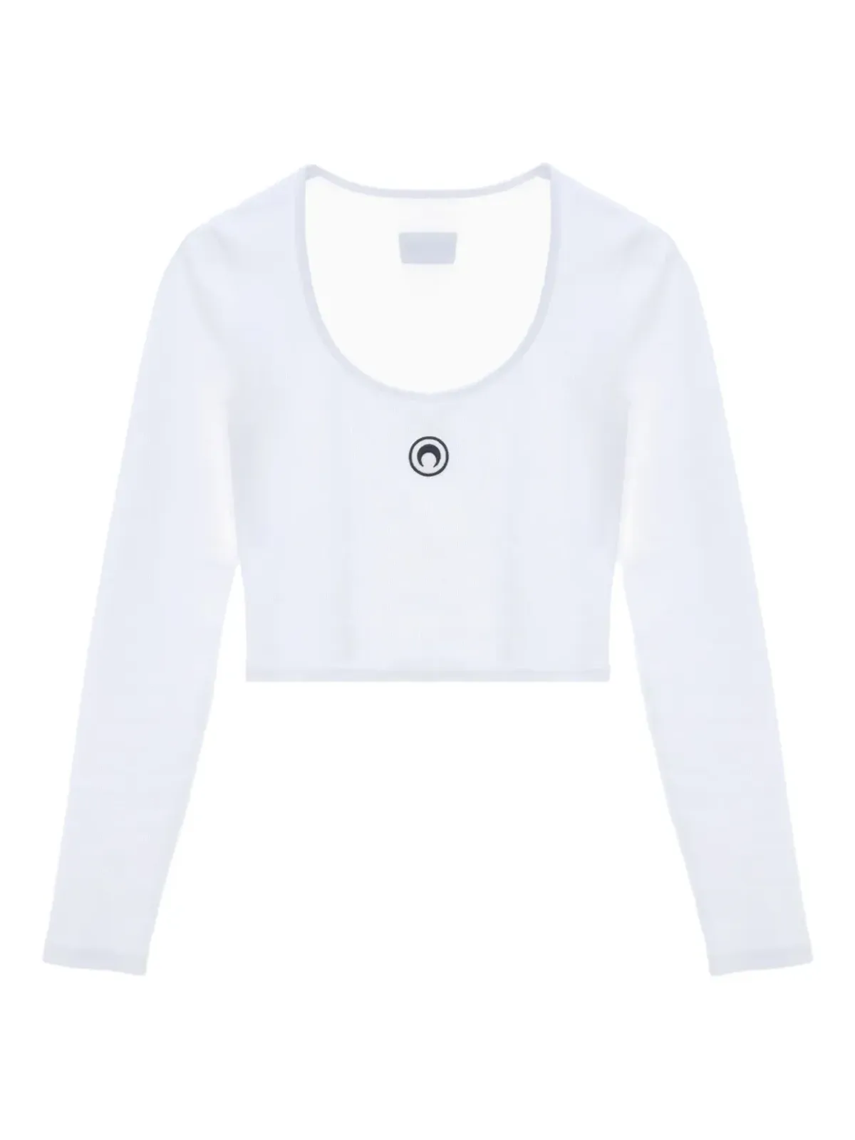 Marine Serre ロゴ刺繍入り ラウンドネックトップ - White - 画像1