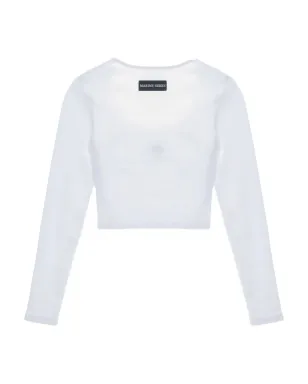 Marine Serre ロゴ刺繍入り ラウンドネックトップ - White - サムネイル5